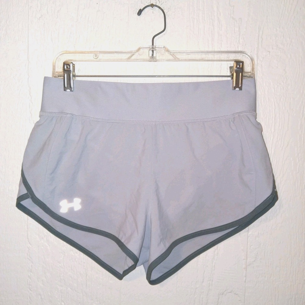 Under Armour Speedpocket Running Shorts Womens S Gray High Rise